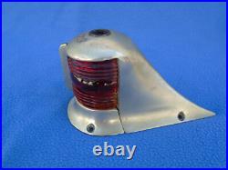 Very Rare 1930's Embossed Johnson Brass Boat Bow Light Red & Blue Glass