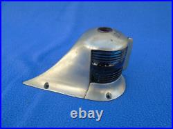 Very Rare 1930's Embossed Johnson Brass Boat Bow Light Red & Blue Glass