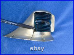 Very Rare 1930's Embossed Johnson Brass Boat Bow Light Red & Blue Glass