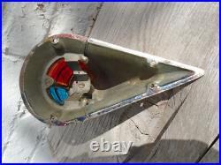 Very Rare 1930's Embossed Johnson Brass Boat Bow Light Red & Blue Glass