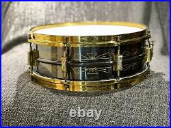 Very Rare 1930's Leedy Thunderbird Brass snare drum, 14 x 5