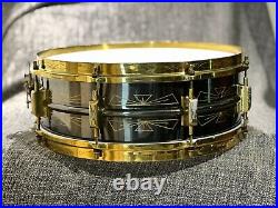 Very Rare 1930's Leedy Thunderbird Brass snare drum, 14 x 5