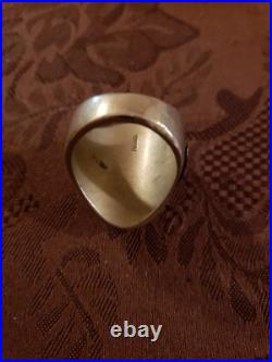 Very Rare 1940s Mexican Biker Ring Mixed Metals Brass Horses enamel sz 11, 29g
