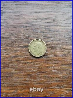 Very Rare 1943 Brass Three Pence
