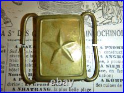 Very Rare 1950's Brass Belt Buckle Viet Minh VC Raised Star Vietnam War