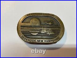 Very Rare 1981 Solid Brass Seabrook Nuclear Power Plant Station Belt Buckle N. H