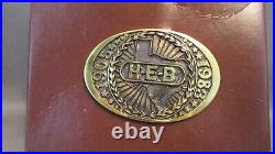 Very Rare 1983 H-e-b Heritage Mint Registered Collection Brass Belt Buckle Mib