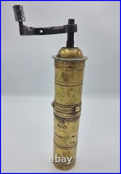 Very Rare 19c Ottoman Armenian Brass Coffee Grinder mill with The Name Of Master