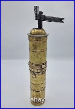 Very Rare 19c Ottoman Armenian Brass Coffee Grinder mill with The Name Of Master