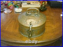 Very Rare 19th Century Handmade Indian Copper And Brass Chapati Bread Box