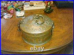 Very Rare 19th Century Handmade Indian Copper And Brass Chapati Bread Box
