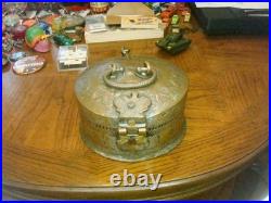 Very Rare 19th Century Handmade Indian Copper And Brass Chapati Bread Box