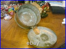 Very Rare 19th Century Handmade Indian Copper And Brass Chapati Bread Box