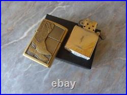 Very Rare 2005 Brass Zippo Lighter Barrett Smythe Texas Two Step Cowboy Boots