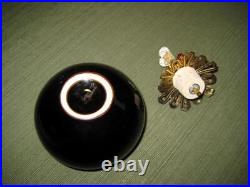 Very Rare 5 Enameled Brass Bumble Bee Oil Lamp With Brown Ceramic Vase Base