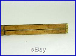 Very Rare A Stanley # 62 Carpenters Brass Bound Rule Circa 1854 T5606