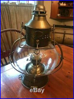 Very Rare ANTIQUE Brass Nautical LANTERN, R C MURRAY, GLASGOW Onion Lamp