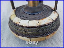 Very Rare Ancient Aladdin's Genie Oil Lamp Brass Magic ANTIQUE Bone Camel Copper