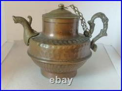 Very Rare Ancient Antique Brass Teapot Neapolitan Italian Very Stunning Unique