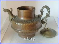 Very Rare Ancient Antique Brass Teapot Neapolitan Italian Very Stunning Unique