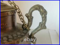 Very Rare Ancient Antique Brass Teapot Neapolitan Italian Very Stunning Unique