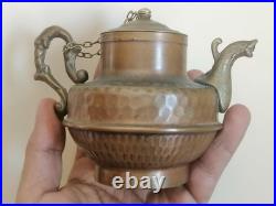 Very Rare Ancient Antique Brass Teapot Neapolitan Italian Very Stunning Unique