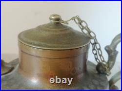 Very Rare Ancient Antique Brass Teapot Neapolitan Italian Very Stunning Unique