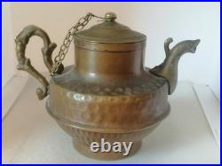 Very Rare Ancient Antique Brass Teapot Neapolitan Italian Very Stunning Unique