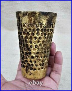 Very Rare Ancient Style Viking Brass Mug Beer Goblet Primitive Art Authentic