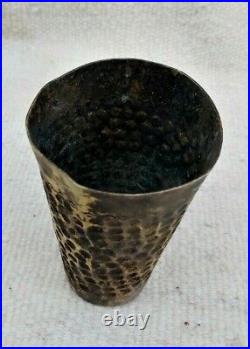 Very Rare Ancient Style Viking Brass Mug Beer Goblet Primitive Art Authentic