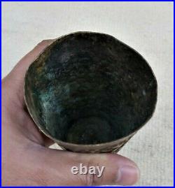 Very Rare Ancient Style Viking Brass Mug Beer Goblet Primitive Art Authentic