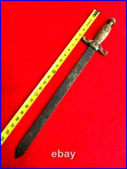 Very Rare Antique 1890 Fraternal Cadet Artillery Style Short Sword No Scabbard