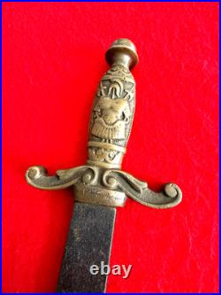 Very Rare Antique 1890 Fraternal Cadet Artillery Style Short Sword No Scabbard