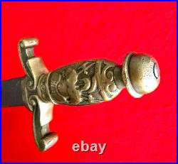 Very Rare Antique 1890 Fraternal Cadet Artillery Style Short Sword No Scabbard
