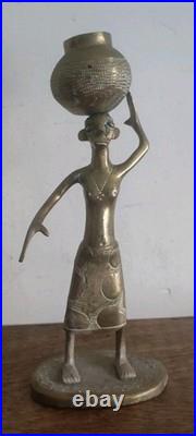 Very Rare Antique 1900 Benin Kingdom of Dahomey Sculpture Brass Bronze Africa