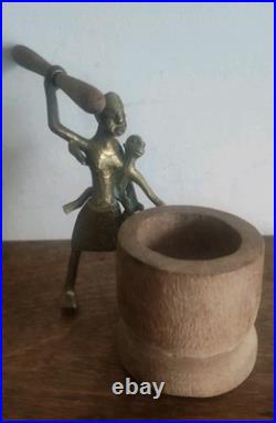 Very Rare Antique 1900 Benin Kingdom of Dahomey Sculpture Brass Bronze Africa