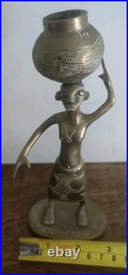 Very Rare Antique 1900 Benin Kingdom of Dahomey Sculpture Brass Bronze Africa