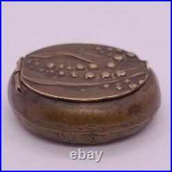 Very Rare Antique 1900's Art-Nouveau Small Brass Compact Poudre/Powder withMirror
