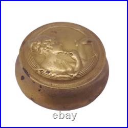 Very Rare Antique 1900's MIRETTE Art-Nouveau Small Brass Compact Powder