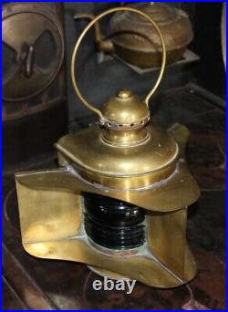 Very Rare Antique 1916 Brass Perkins Nautical Marine Combination Navigation Lamp