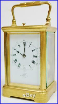 Very Rare Antique 8Day Gilt Brass Drocourt & Dent Repeater Strike Carriage Clock