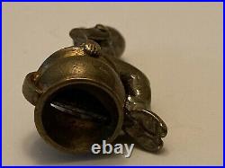 Very Rare Antique Brass Erotic Naked Lady On Chamber Pot Cigar Cutter