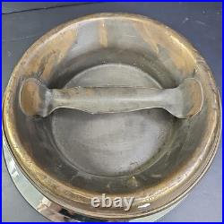 Very Rare Antique Brass Milk Container Jug Lid Amazing Piece 9 Inch Container