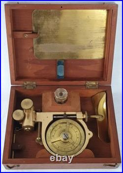 Very Rare Antique Brass Saxton Elliott Bros Water Current Flow Meter Gauge Boxed