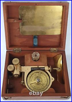 Very Rare Antique Brass Saxton Elliott Bros Water Current Flow Meter Gauge Boxed