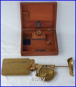 Very Rare Antique Brass Saxton Elliott Bros Water Current Flow Meter Gauge Boxed