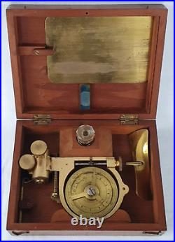 Very Rare Antique Brass Saxton Elliott Bros Water Current Flow Meter Gauge Boxed