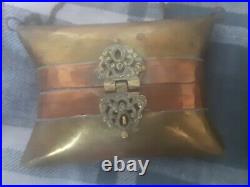 Very Rare Antique British art deco women brass bag x 2 Vintage unusual