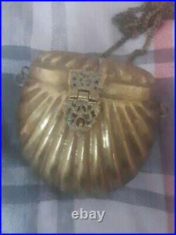 Very Rare Antique British art deco women brass bag x 2 Vintage unusual