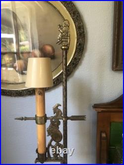 Very Rare Antique C1930 Moe Brothers Arts Crafts Gnome Floor Lamp